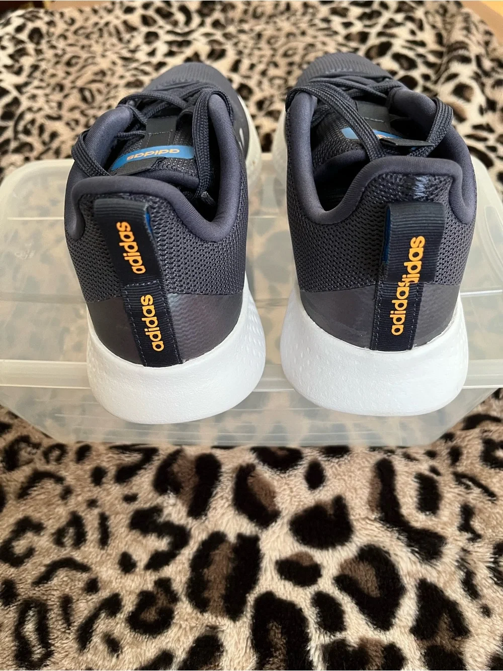 adidas Women's Navy Athletic Sneakers with White Stripes